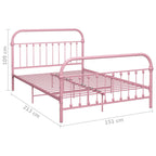 Sängynrunko pinkki metalli 140x200 cm
