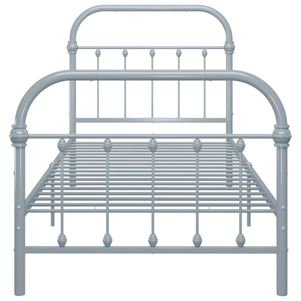 Sängynrunko harmaa metalli 100x200 cm
