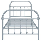Sängynrunko harmaa metalli 100x200 cm