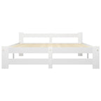 Sängynrunko valkoinen täysi mänty 120x200 cm