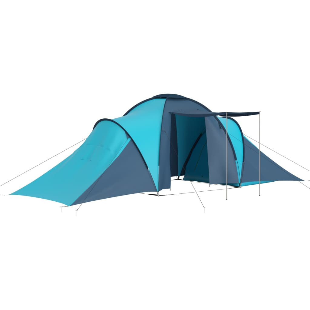 Camping tält för 6 personer, blått och ljusblått