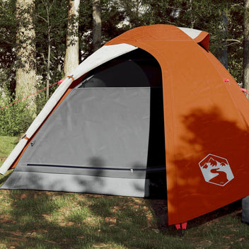 Resetält för 2 personer, grå/orange, 264x210x125 cm, 185T taffeta