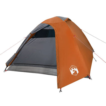 Resetält för 2 personer, grå/orange, 264x210x125 cm, 185T taffeta