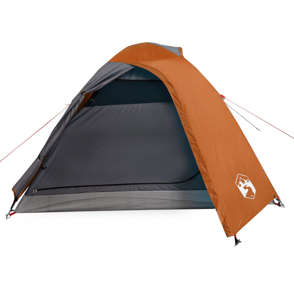 Resetält för 2 personer, grå/orange, 264x210x125 cm, 185T taffeta