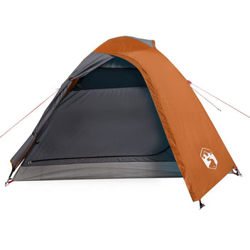 Resetält för 2 personer, grå/orange, 264x210x125 cm, 185T taffeta