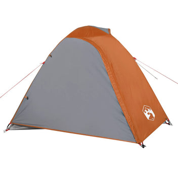 Resetält för 2 personer, grå/orange, 264x210x125 cm, 185T taffeta