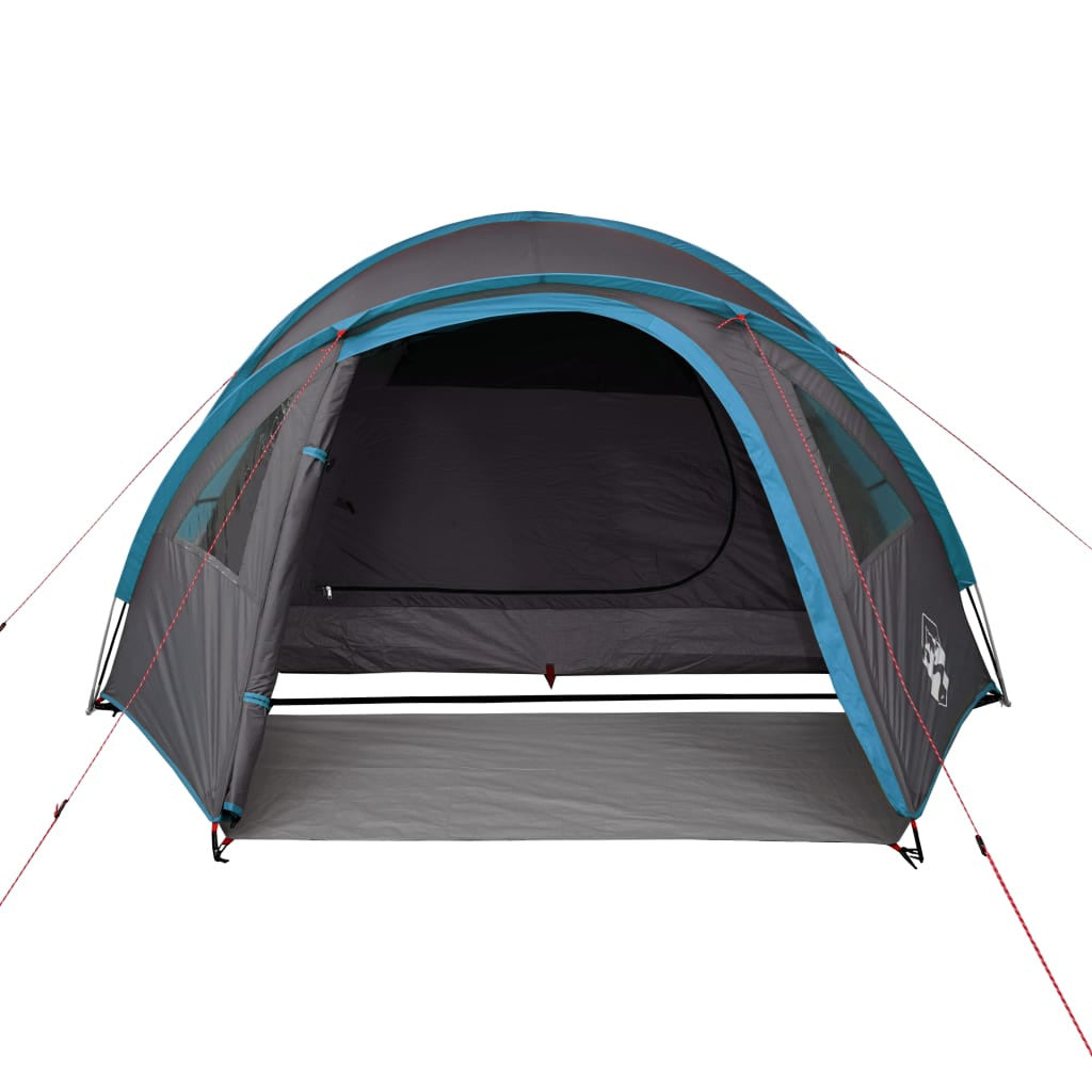 Campingtält för 4 personer, blått, 300x250x132 cm, 185T taft