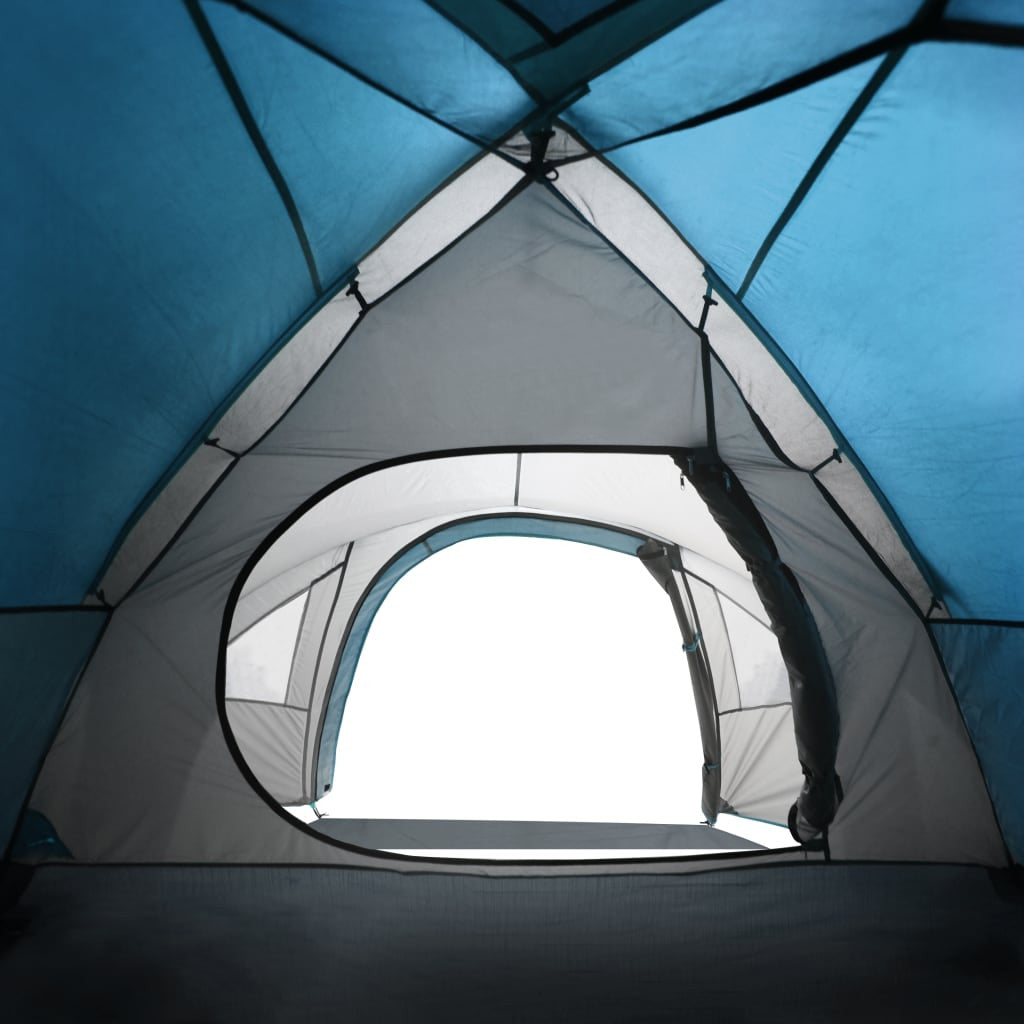 Campingtält för 4 personer, blått, 300x250x132 cm, 185T taft