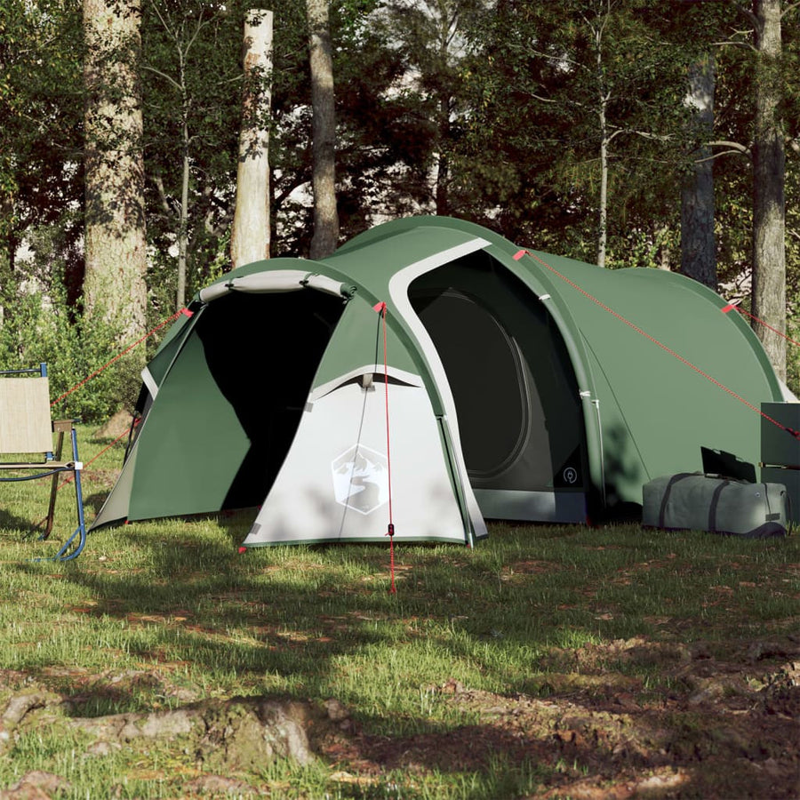 Camping tält för 4 personer, grönt, 360x140x105 cm, 185T taffeta