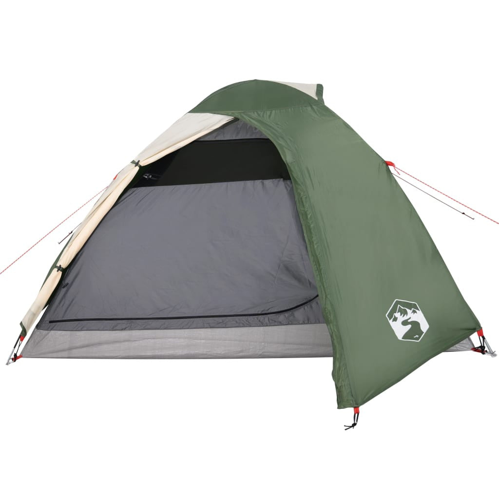 Camping tält för 4 personer, grönt, 267x272x145 cm, 185T taffeta