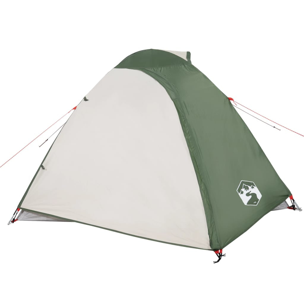 Camping tält för 4 personer, grönt, 267x272x145 cm, 185T taffeta