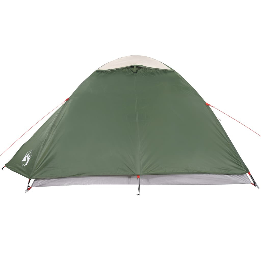 Camping tält för 4 personer, grönt, 267x272x145 cm, 185T taffeta