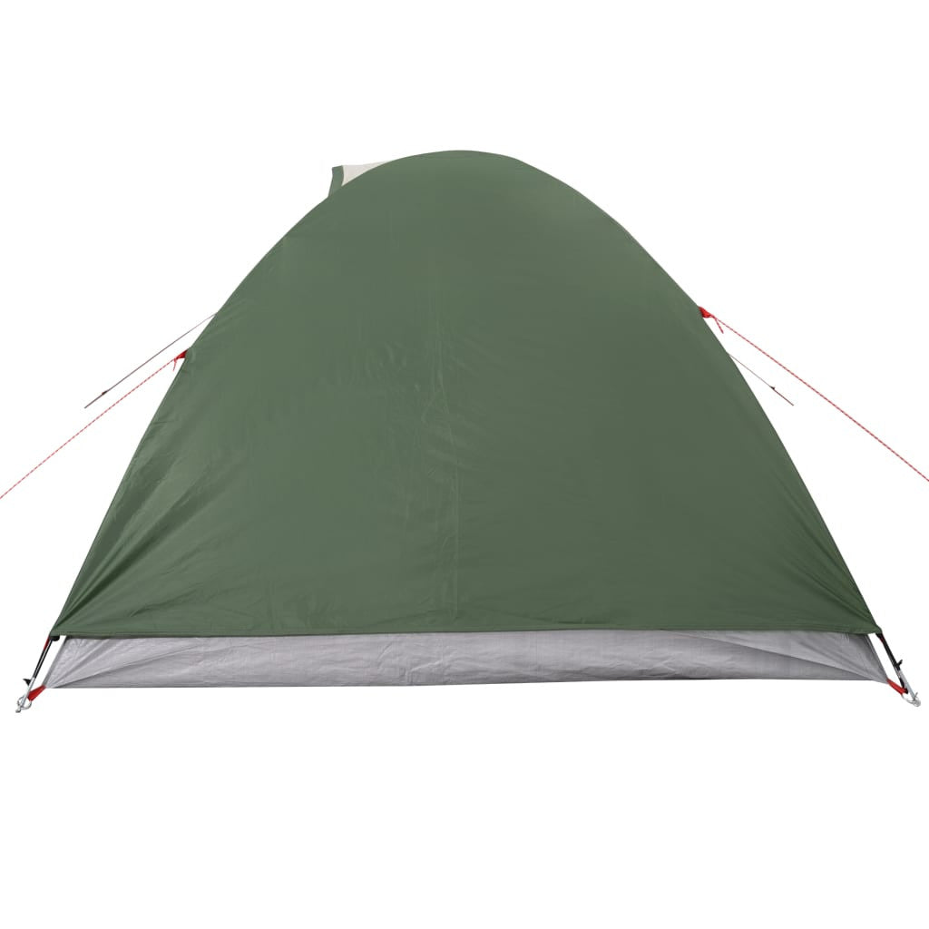 Camping tält för 4 personer, grönt, 267x272x145 cm, 185T taffeta