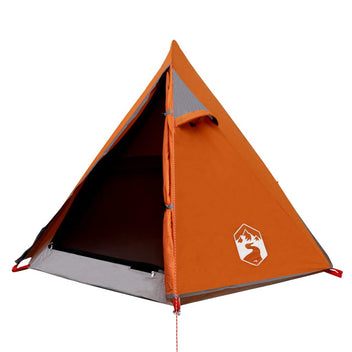 Resetält för 2 personer, grå/orange, 267x154x117 cm, 185T taft
