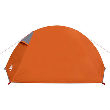 Resetält för 2 personer, grå/orange, 267x154x117 cm, 185T taft