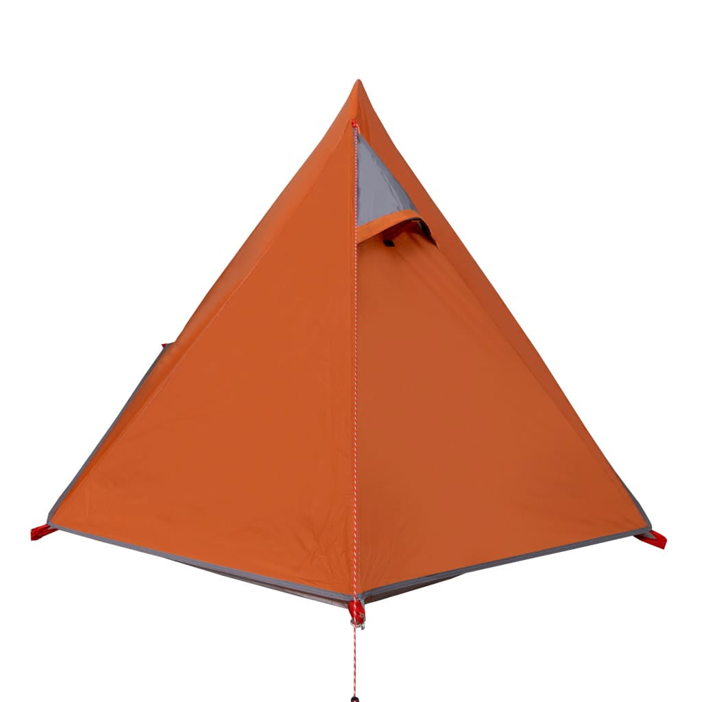 Resetält för 2 personer, grå/orange, 267x154x117 cm, 185T taft