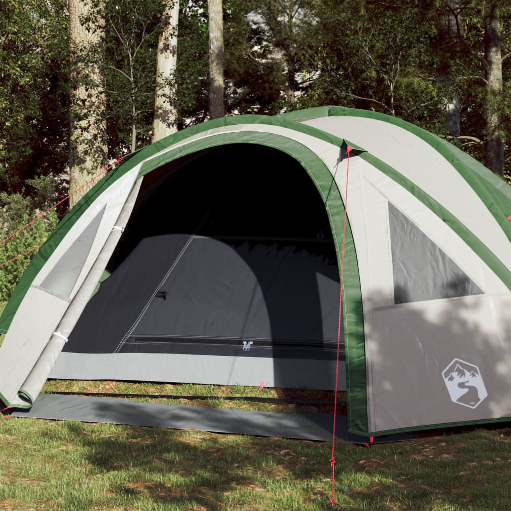 Camping tält för 4 personer, grönt, 300x250x132 cm, 185T taffeta