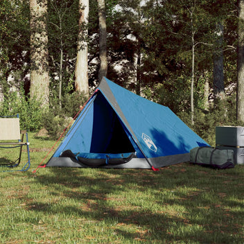 Resetält för 2 personer, blått, 200x120x88/62 cm, 185T taft