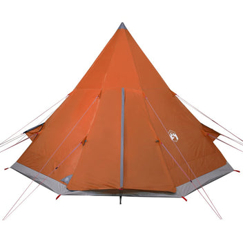 Camping tält för 4 personer, grå/orange, 367x367x259 cm, 185T taffeta