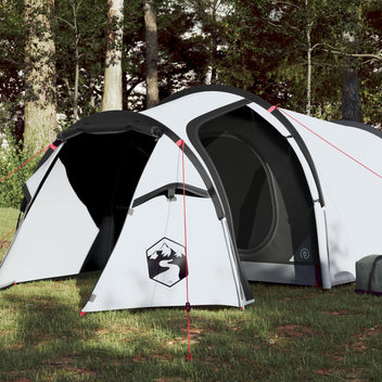 Camping tält för 4 personer, vitt, 360x135x105 cm, 185T taffeta