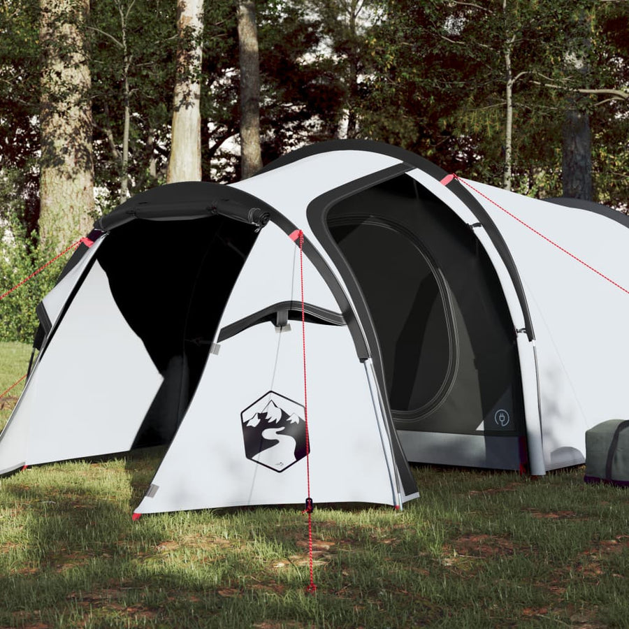 Camping tält för 4 personer, vitt, 360x135x105 cm, 185T taffeta