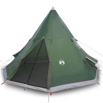 Camping tält för 4 personer, grönt, 367x367x259 cm, 185T taffeta