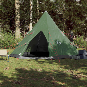 Camping tält för 4 personer, grönt, 367x367x259 cm, 185T taffeta