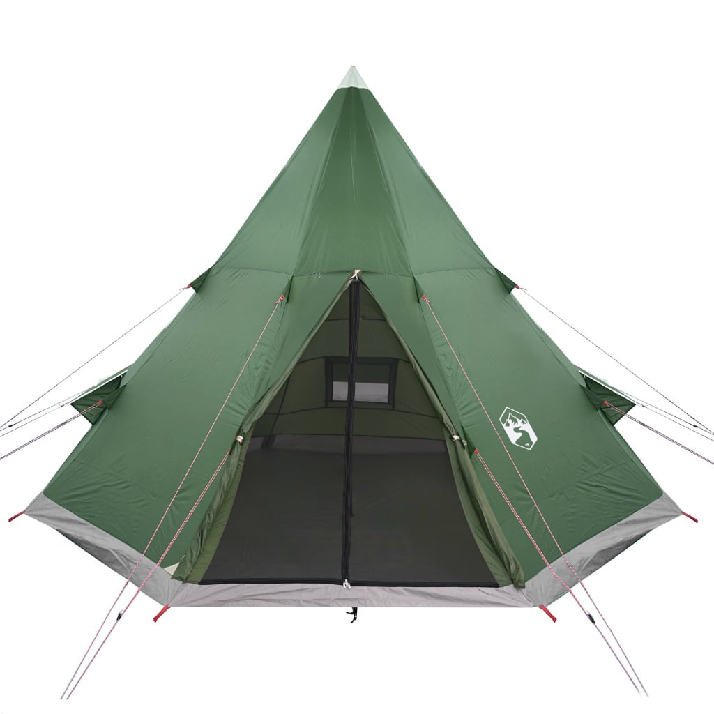 Camping tält för 4 personer, grönt, 367x367x259 cm, 185T taffeta