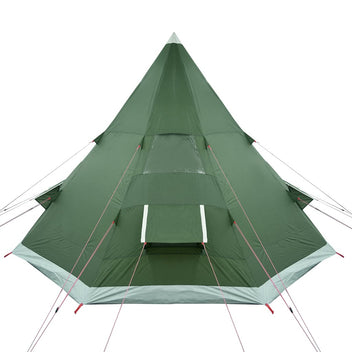 Camping tält för 4 personer, grönt, 367x367x259 cm, 185T taffeta