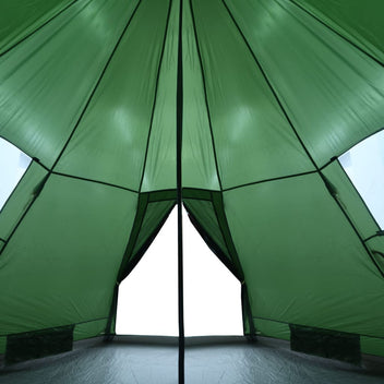 Camping tält för 4 personer, grönt, 367x367x259 cm, 185T taffeta