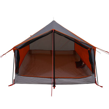 Resetält för 2 personer, grå/orange, 193x122x96 cm, 185T taffeta