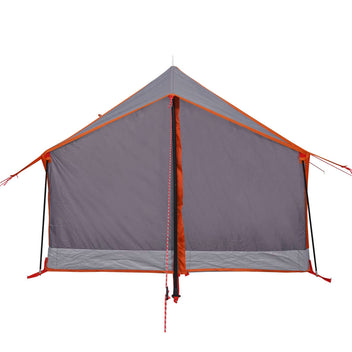 Resetält för 2 personer, grå/orange, 193x122x96 cm, 185T taffeta