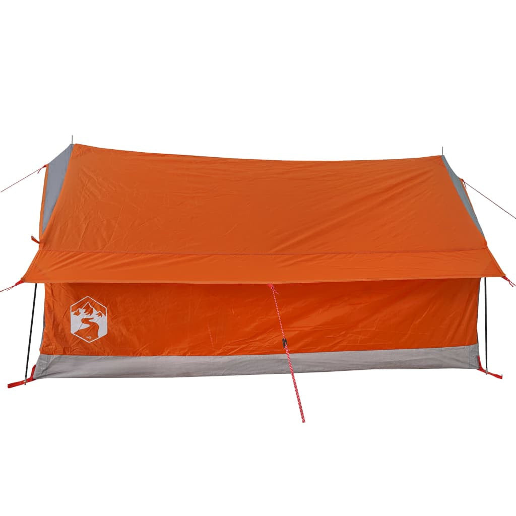 Resetält för 2 personer, grå/orange, 193x122x96 cm, 185T taffeta