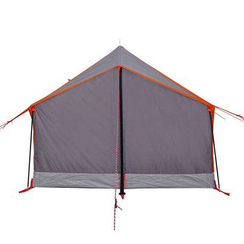 Resetält för 2 personer, grå/orange, 193x122x96 cm, 185T taffeta