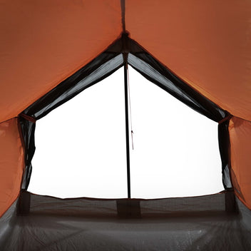 Resetält för 2 personer, grå/orange, 193x122x96 cm, 185T taffeta