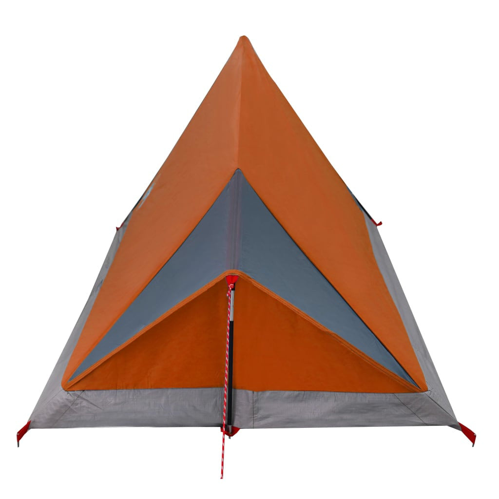 Resetält för 2 personer, grå/orange, 200x120x88/62 cm, 185T taft