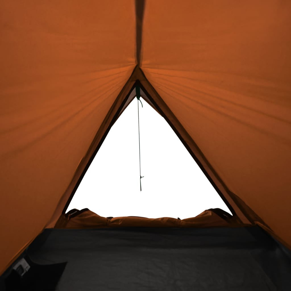 Resetält för 2 personer, grå/orange, 200x120x88/62 cm, 185T taft
