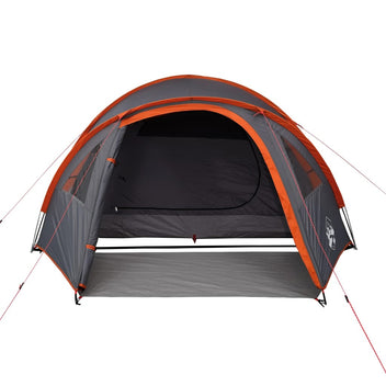 Campingtält för 4 personer, grå/orange, 300x250x132 cm, 185T taft
