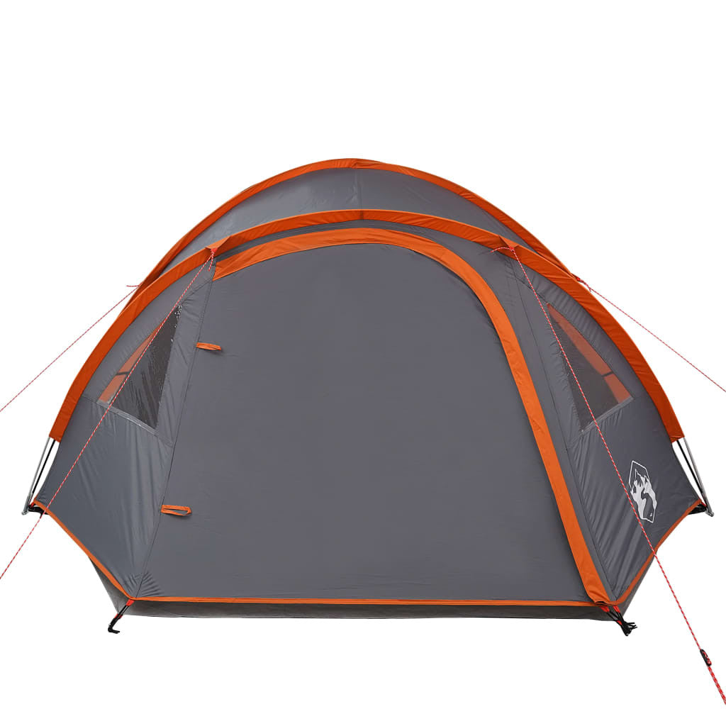Campingtält för 4 personer, grå/orange, 300x250x132 cm, 185T taft
