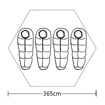 4-personers tält, blått