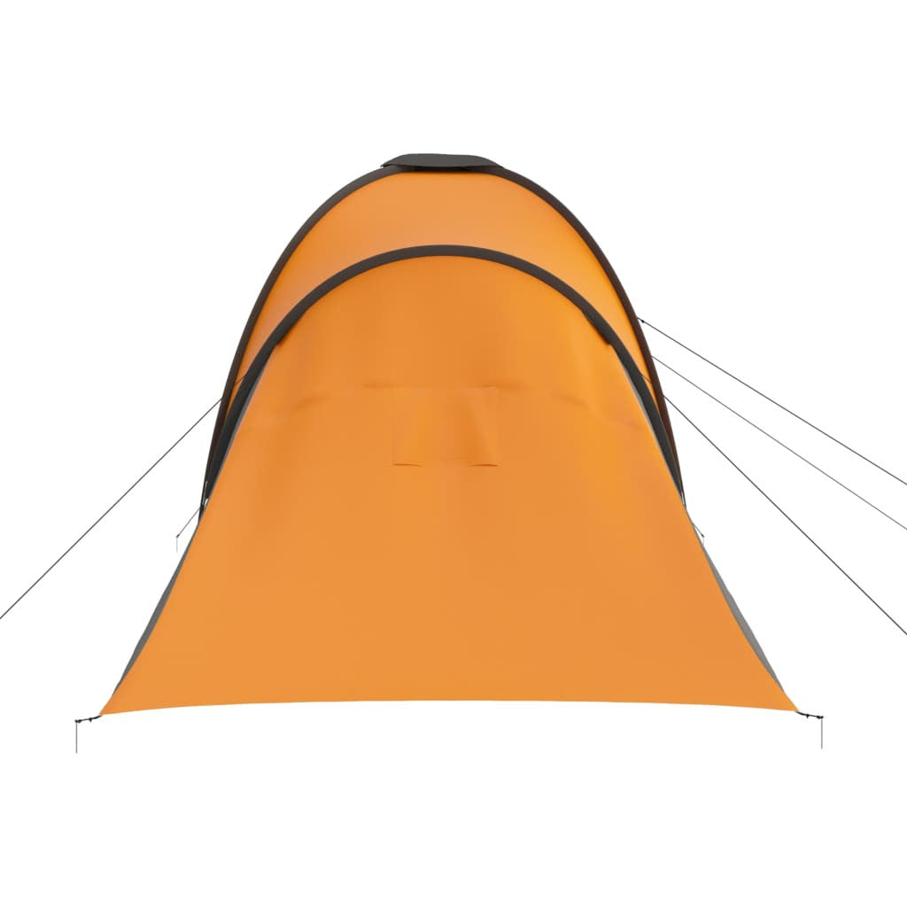 Resetält för 6 personer, grått och orange