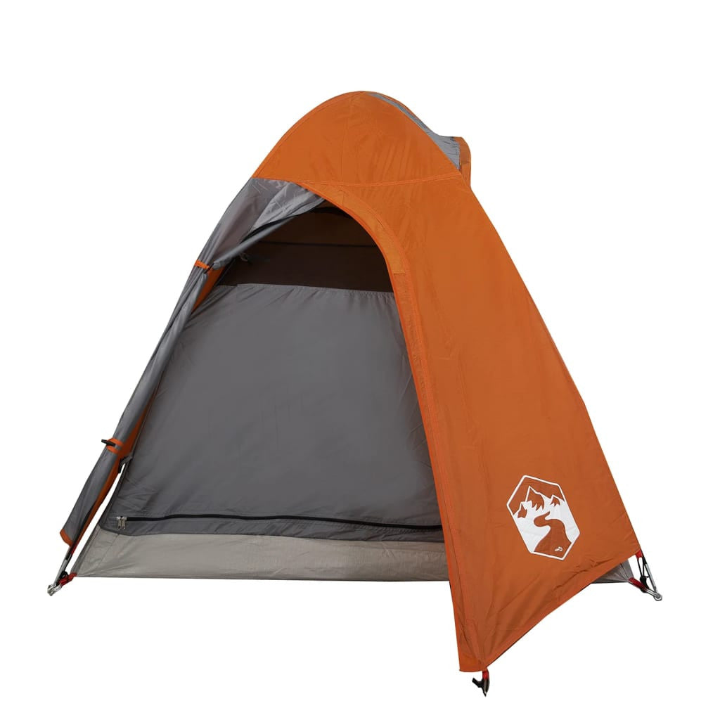 Resetält för 2 personer, grå/orange, 254x135x112 cm, 185T taft