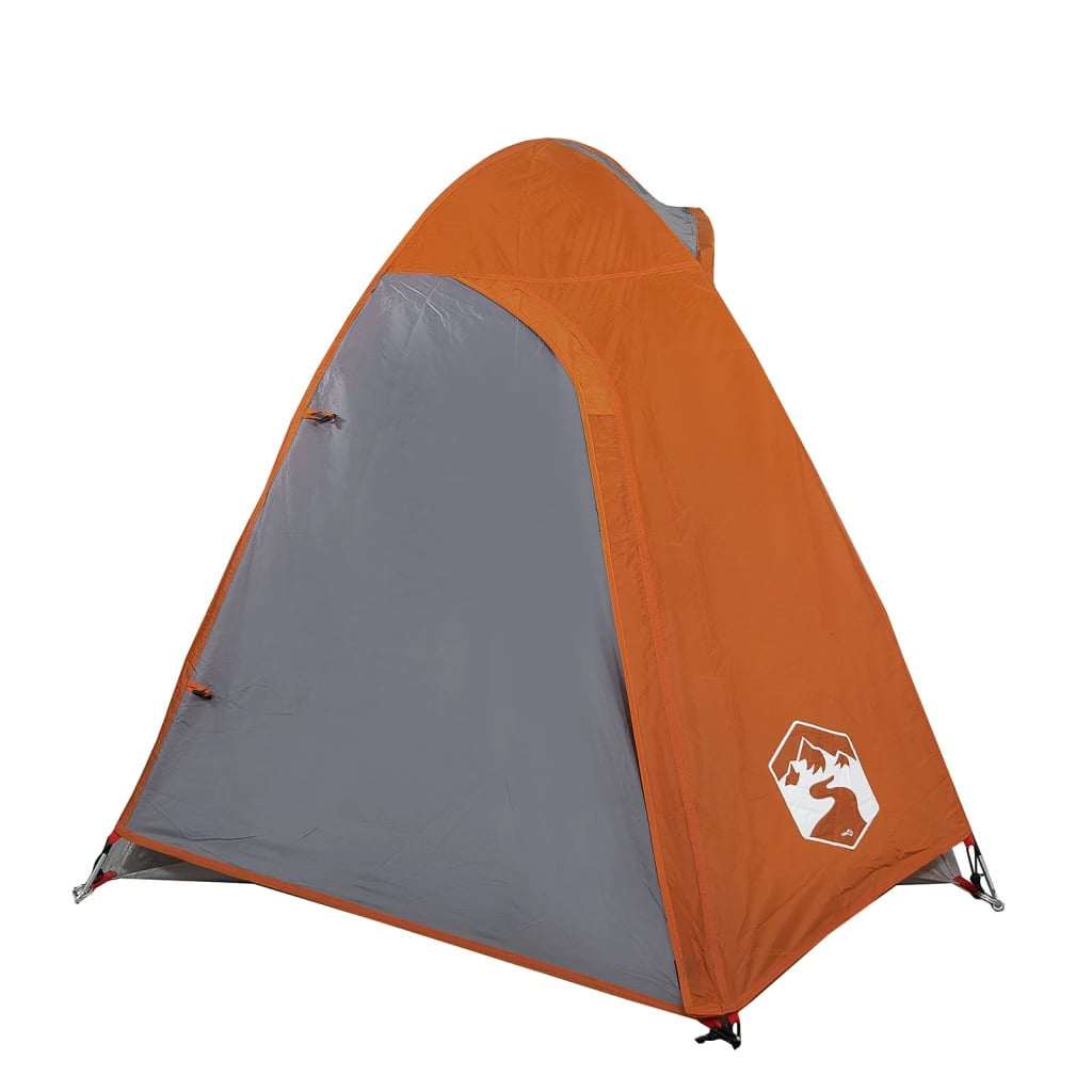 Resetält för 2 personer, grå/orange, 254x135x112 cm, 185T taft