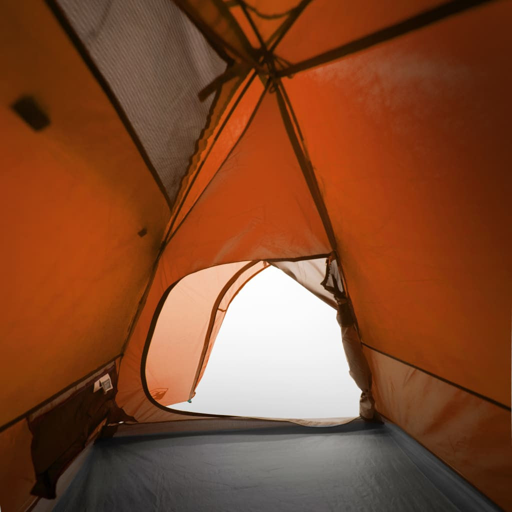 Resetält för 2 personer, grå/orange, 254x135x112 cm, 185T taft