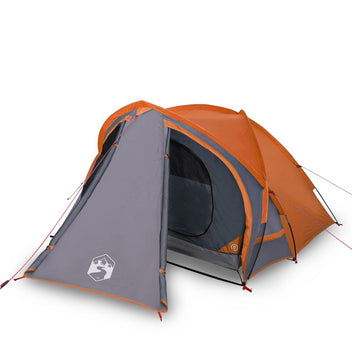 Resetält för 2 personer, grå/orange, 320x140x120 cm, 185T taffeta