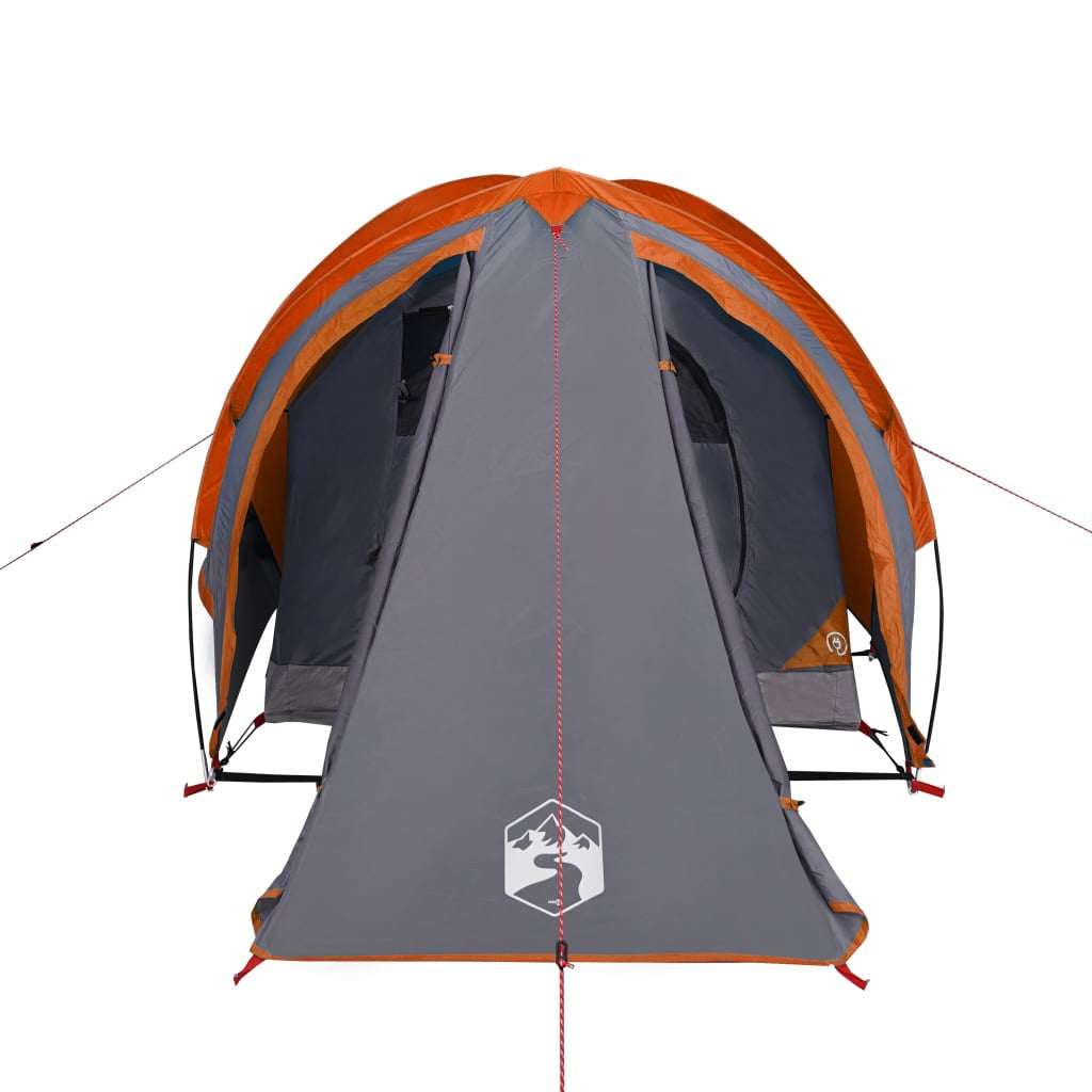 Resetält för 2 personer, grå/orange, 320x140x120 cm, 185T taffeta
