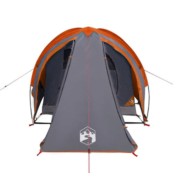 Resetält för 2 personer, grå/orange, 320x140x120 cm, 185T taffeta