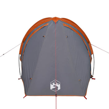 Resetält för 2 personer, grå/orange, 320x140x120 cm, 185T taffeta
