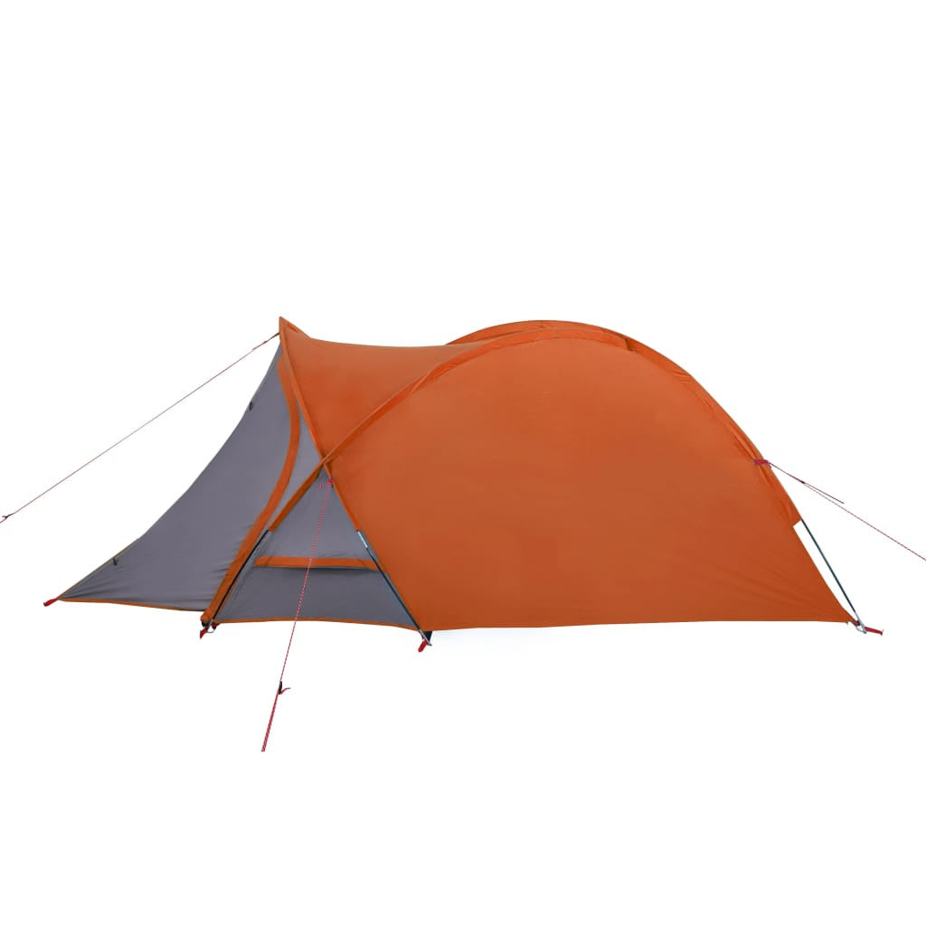 Resetält för 2 personer, grå/orange, 320x140x120 cm, 185T taffeta