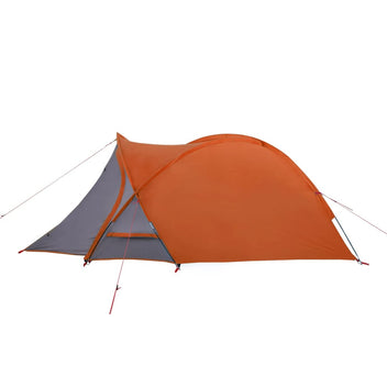 Resetält för 2 personer, grå/orange, 320x140x120 cm, 185T taffeta